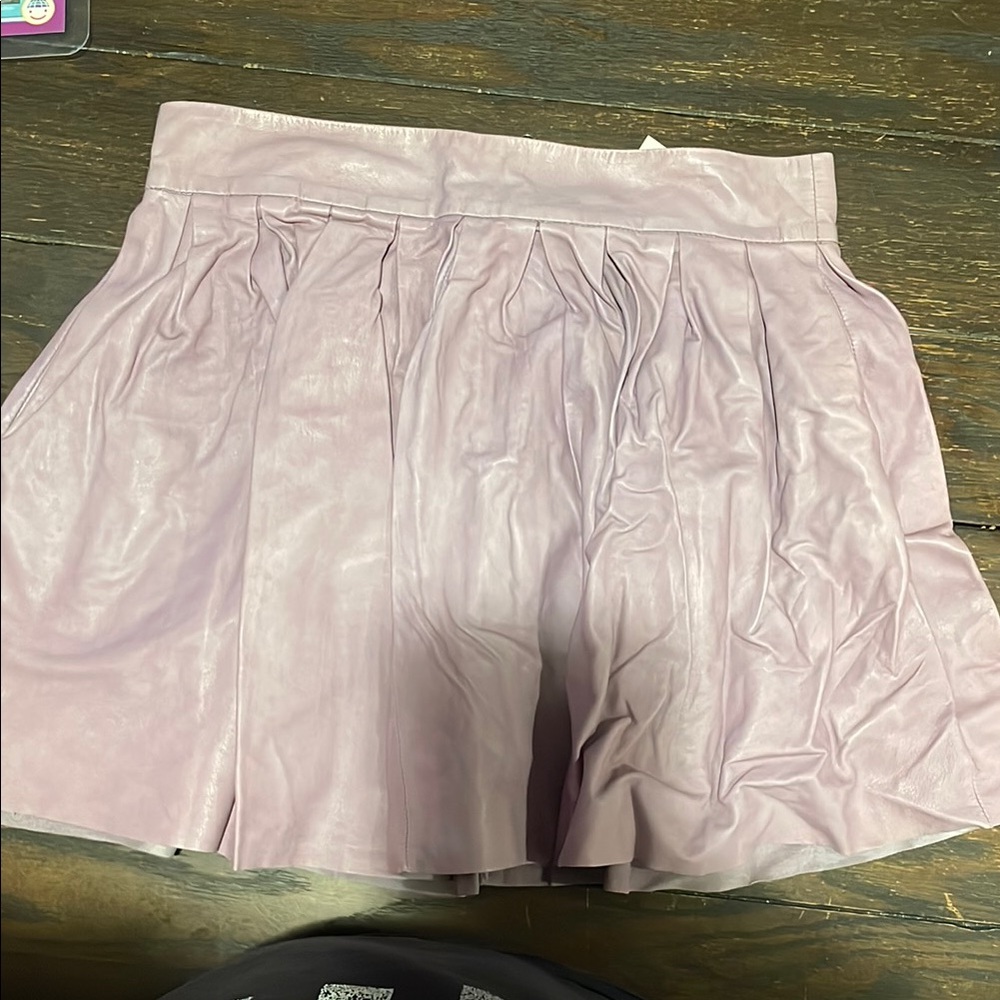Lavender Faux Leather Skirt